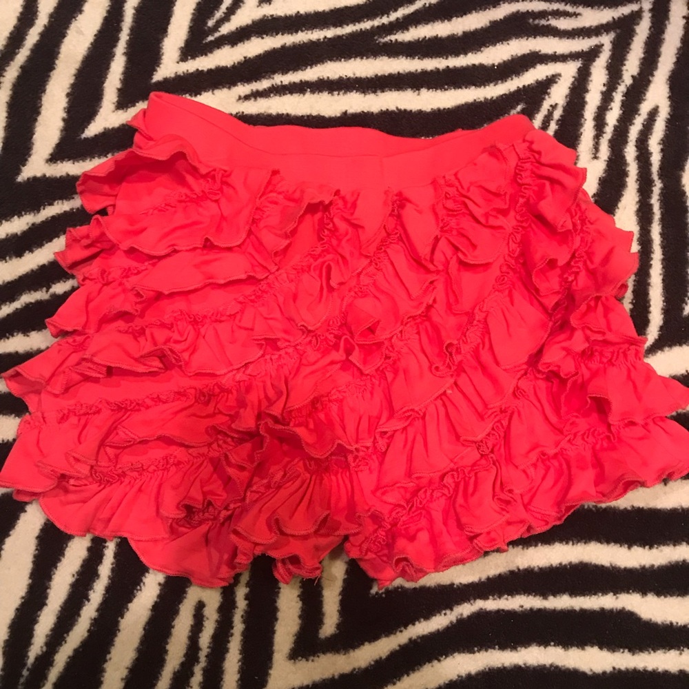 Pink ruffle skirt